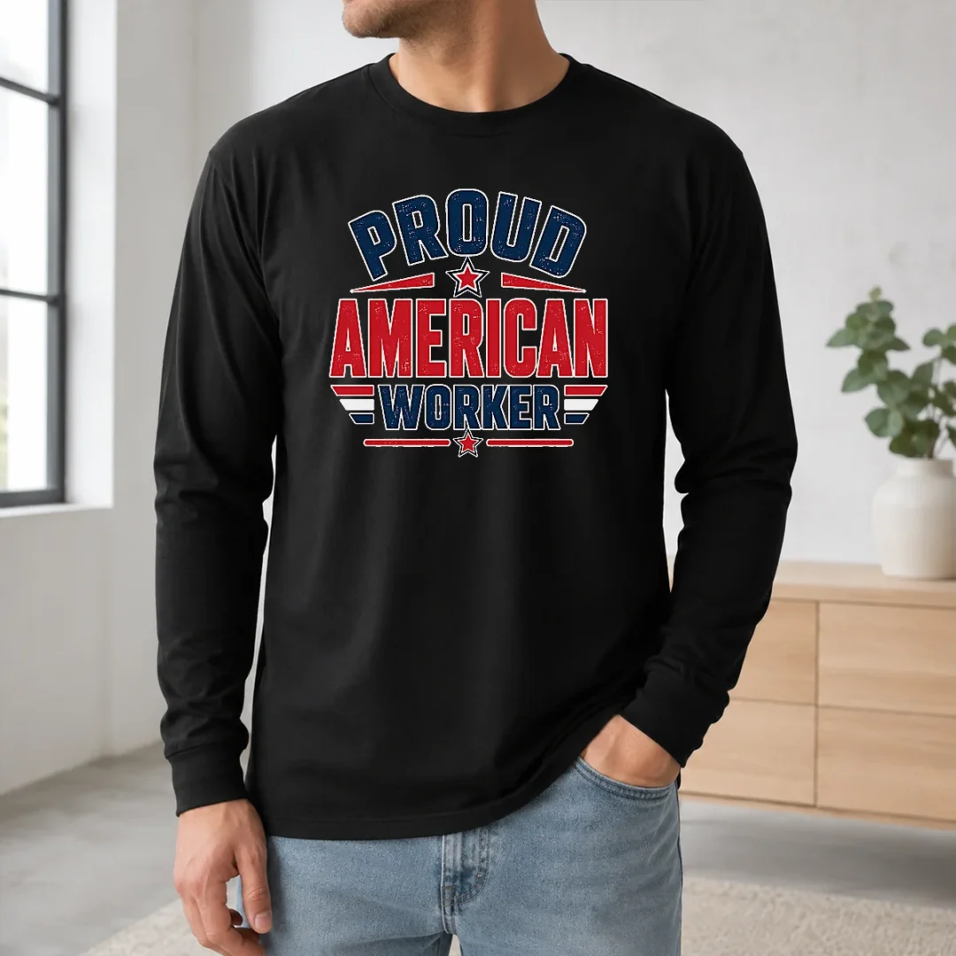 Official Proud American Worker Labour Day Vector Long Sleeve Shirt Official Proud American Worker Labour Day Vector Long Sleeve Shirt