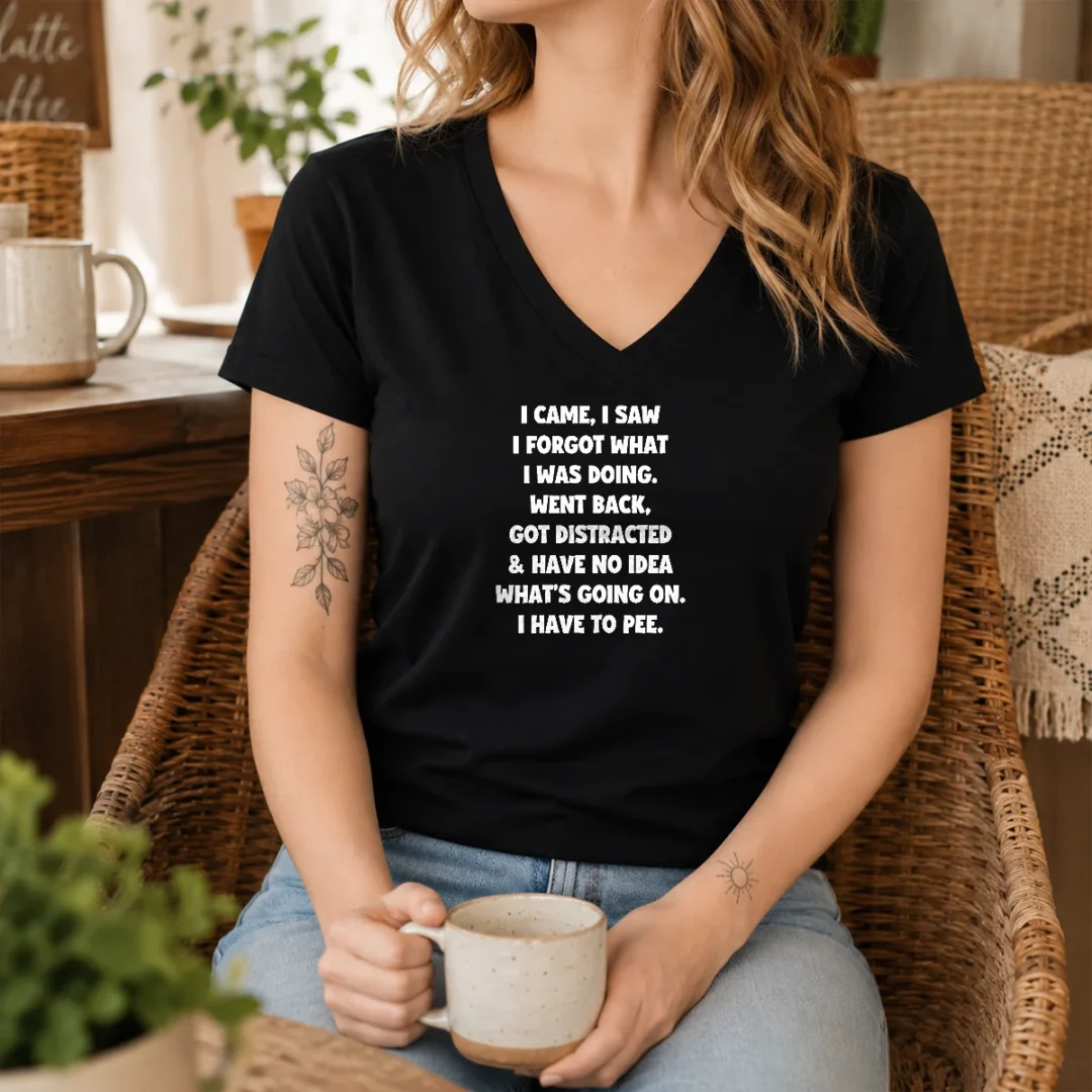 official-quote-design-i-came-i-saw-forgot-what-was-doing-distracted-v-neck-shirt Official Quote Design I Came I Saw Forgot What Was Doing Distracted V-Neck Shirt