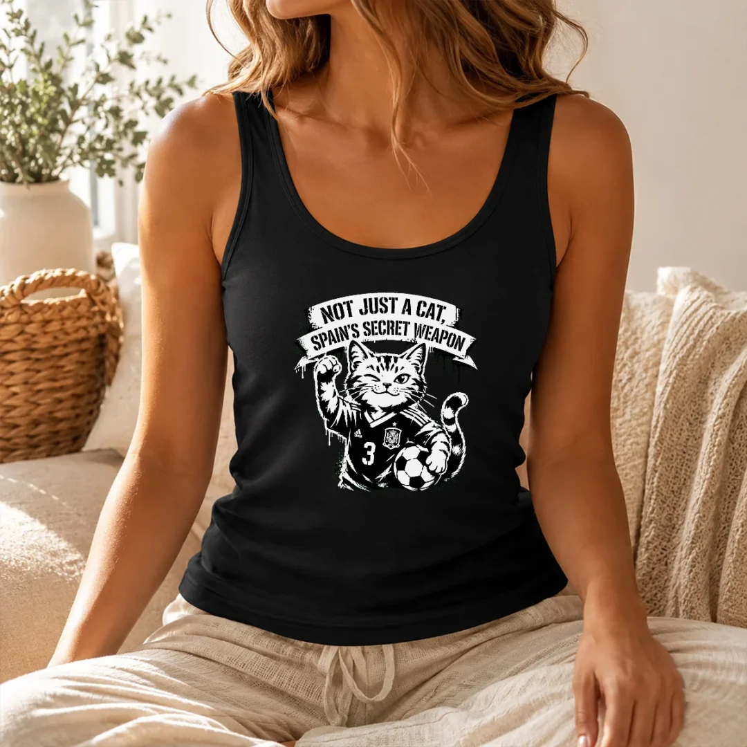 Official Spain Soccer Cat Meme Stencil Tank Top Official Spain Soccer Cat Meme Stencil Tank Top