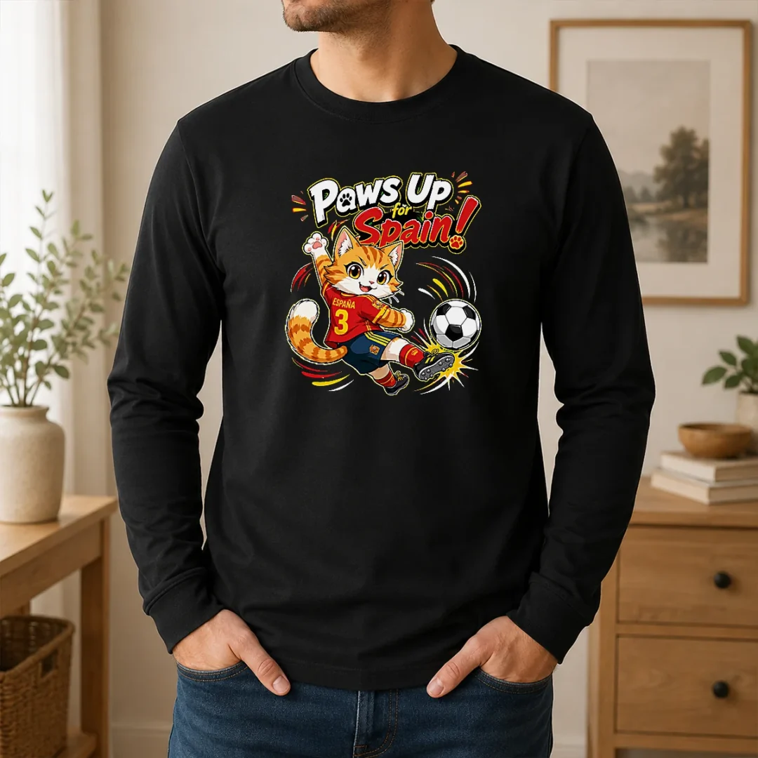 Official Spanish Soccer Cat Meme Anime Long Sleeve Shirt Official Spanish Soccer Cat Meme Anime Long Sleeve Shirt