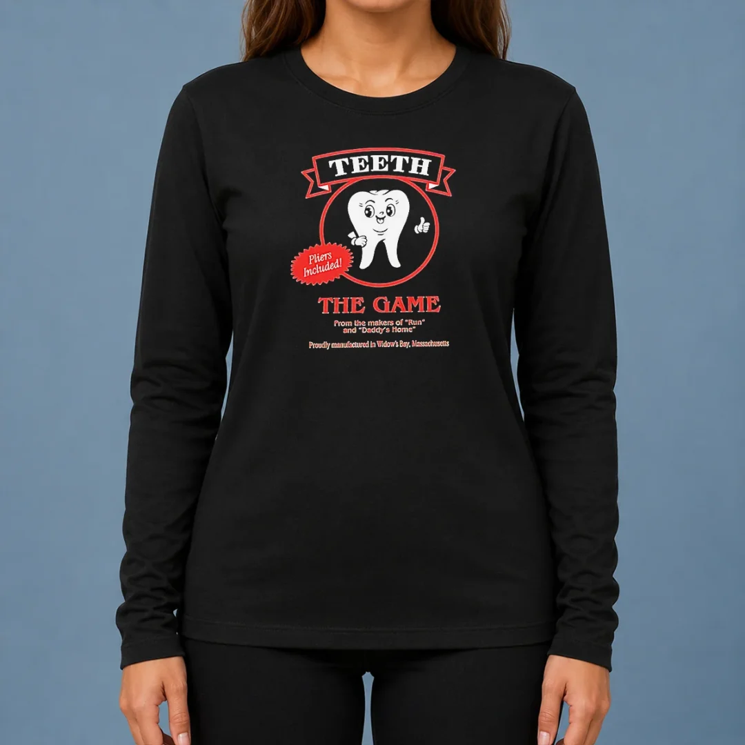 official-teeth-the-game-pliers-included-horror-movie-parody-long-sleeve-shirt Official Teeth The Game Pliers Included Horror Movie Parody Long Sleeve Shirt