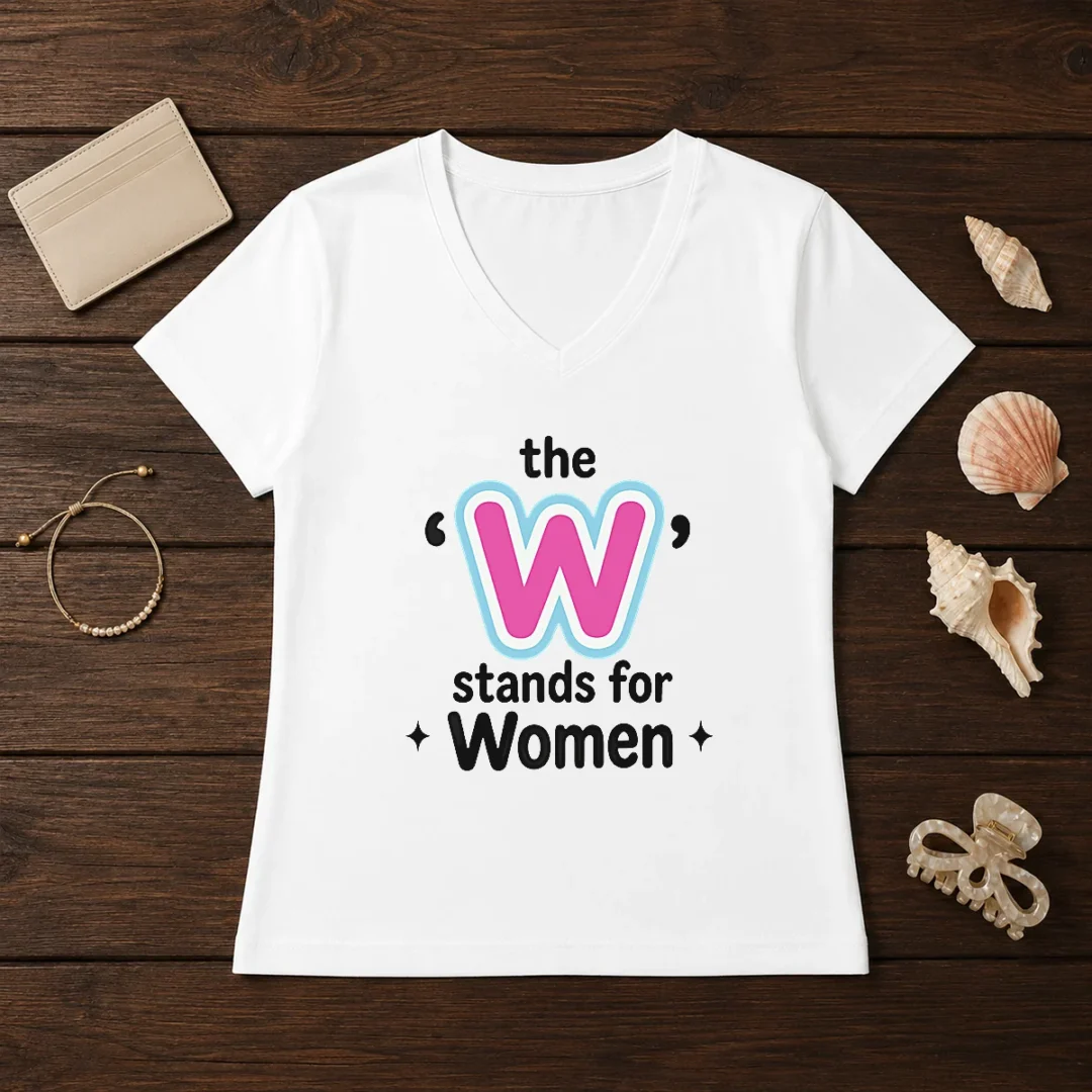 official-the-w-stands-for-women-v-neck-shirt Official The W Stands For Women V-Neck Shirt