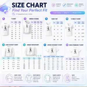 Size chart for Funny Just Wing It Trust Me Cute Pigeon Bird with measurements in inches and cm to help choose the right fit