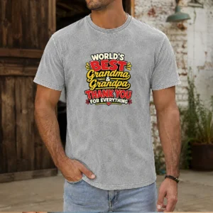 Nice Grandparents Day Thank You Cartoon For Family Gifts Washed T-Shirt