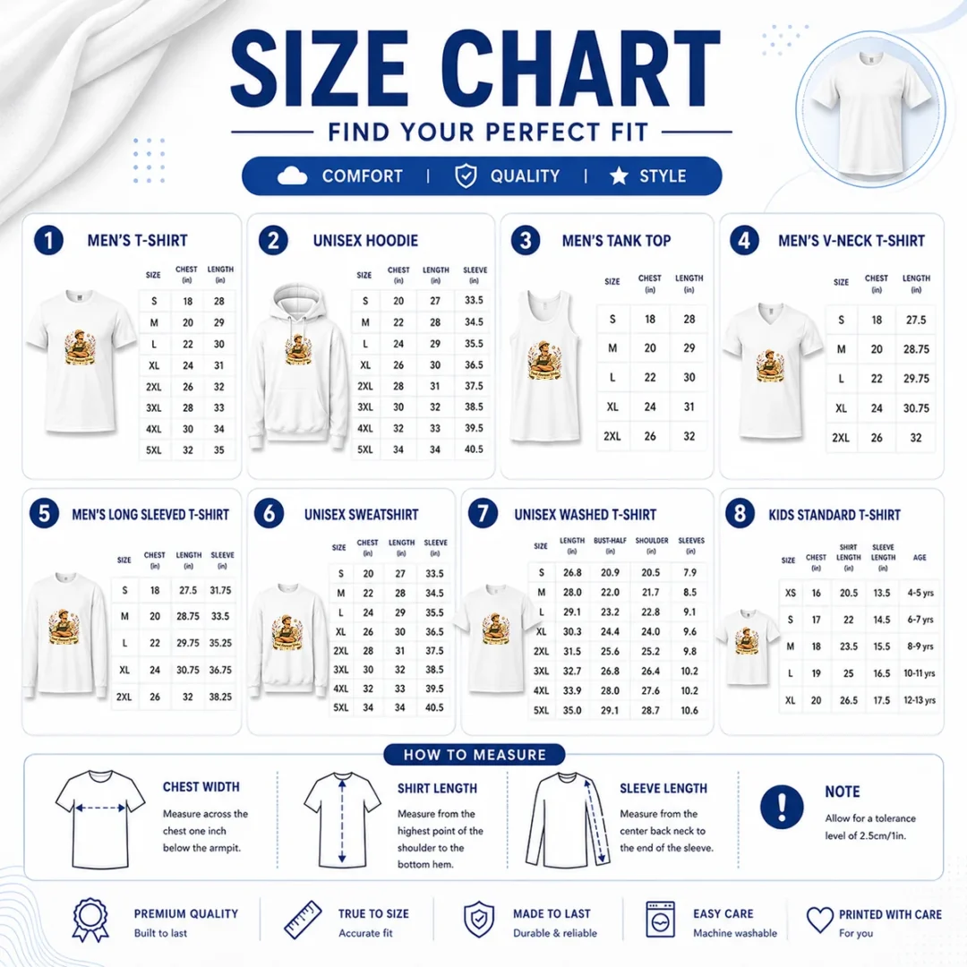 original-american-labour-day-proud-worker-boho-size-chart-1 Size chart for Original American Labour Day Proud Worker Boho with measurements in inches and cm to help choose the right fit