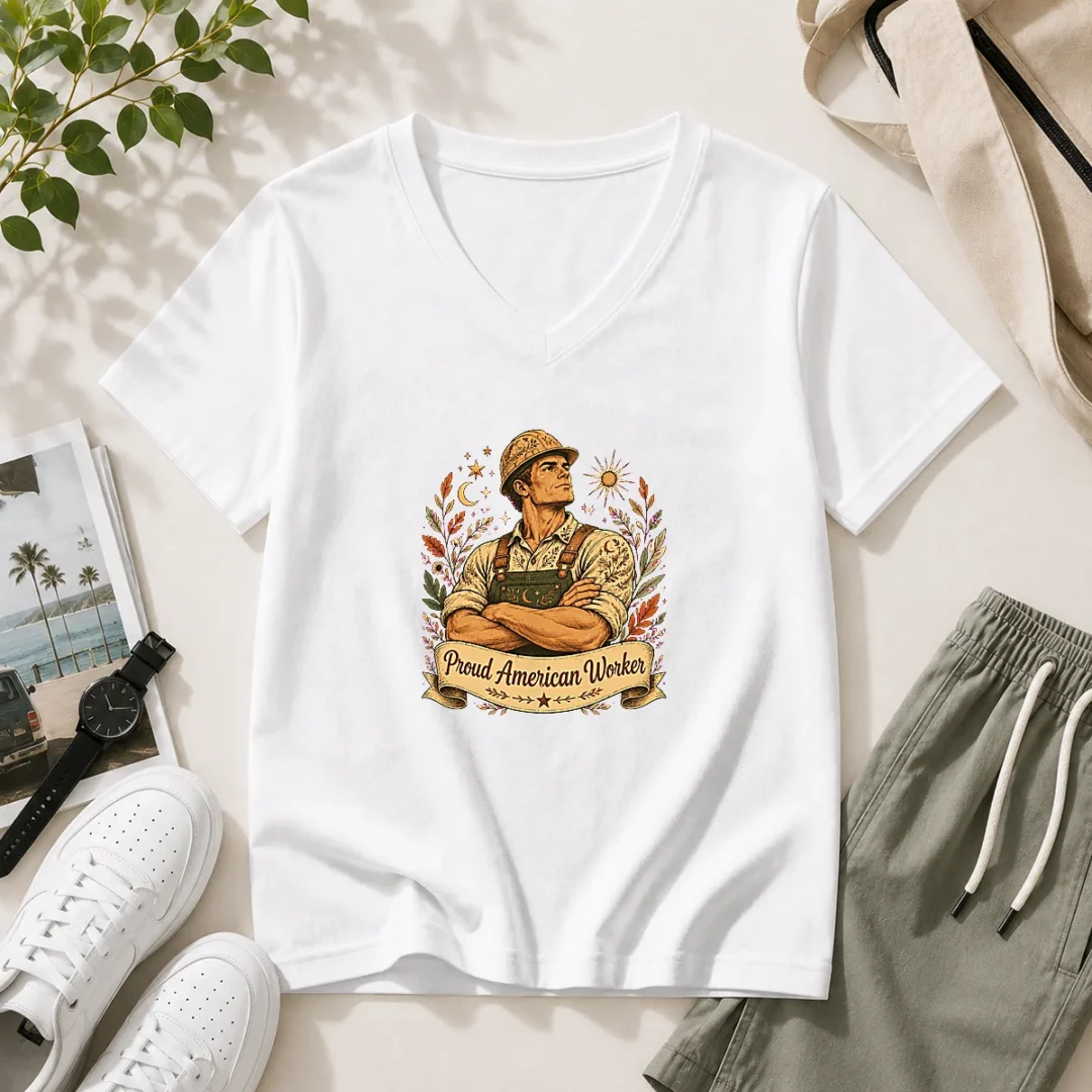 original-american-labour-day-proud-worker-boho-v-neck-shirt-1 Original American Labour Day Proud Worker Boho V-Neck Shirt
