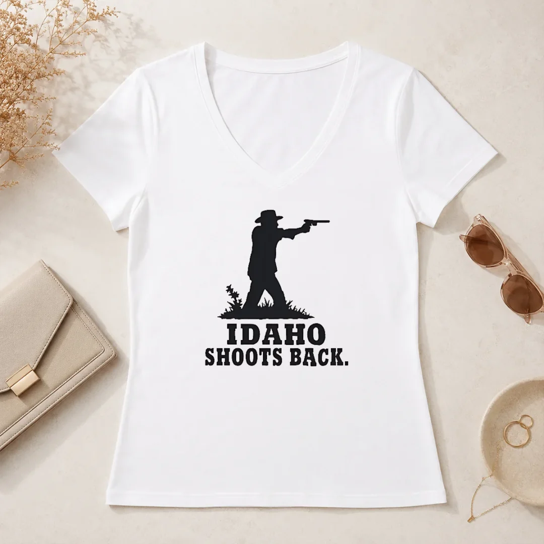 Original Good Jordan Salinas Idaho Shoots Back V Neck Shirt Original Good Jordan Salinas Idaho Shoots Back V-Neck Shirt