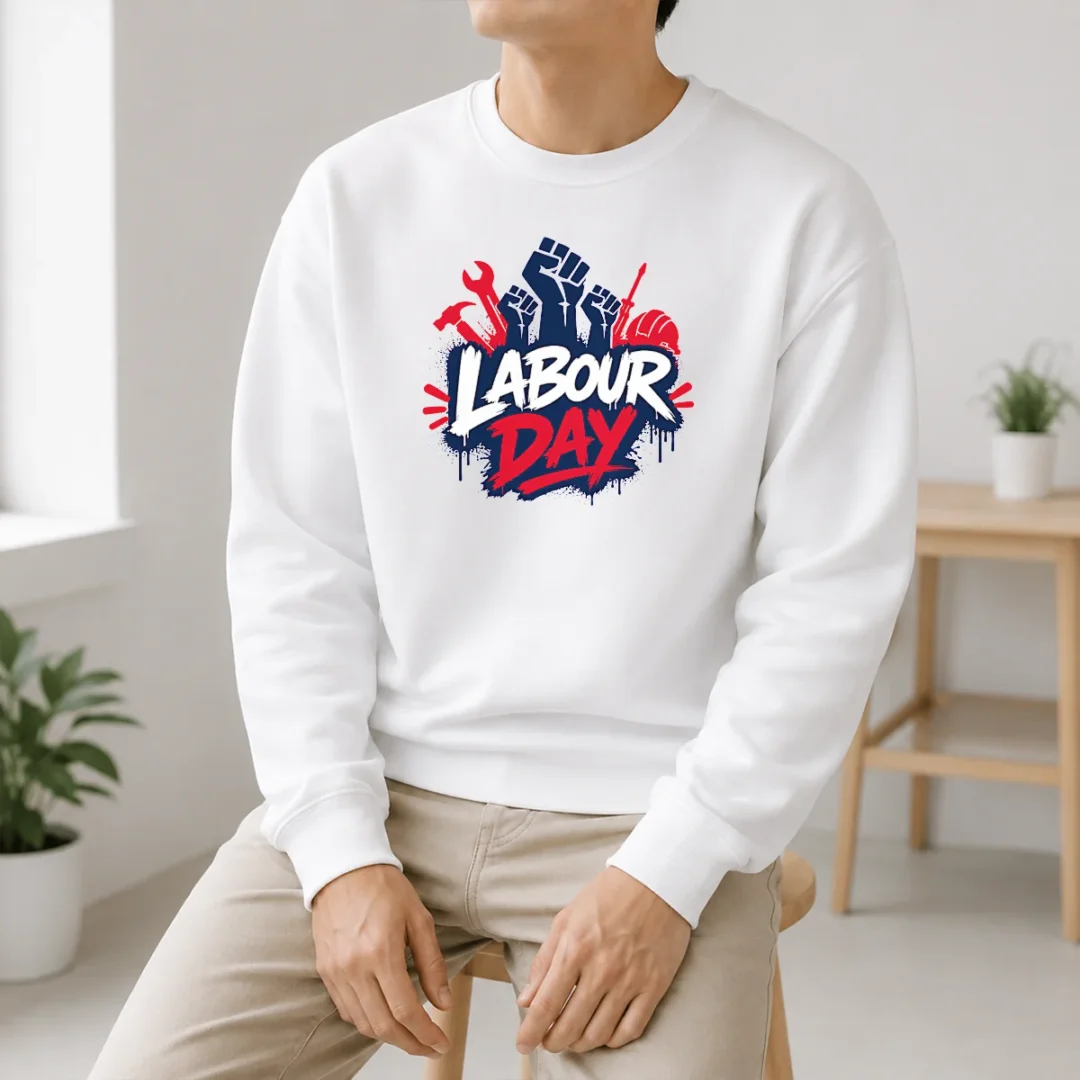 Original Labour Day Raised Fists Tools Paint Splatter Protest Sweater Original Labour Day Raised Fists Tools Paint Splatter Protest Sweater