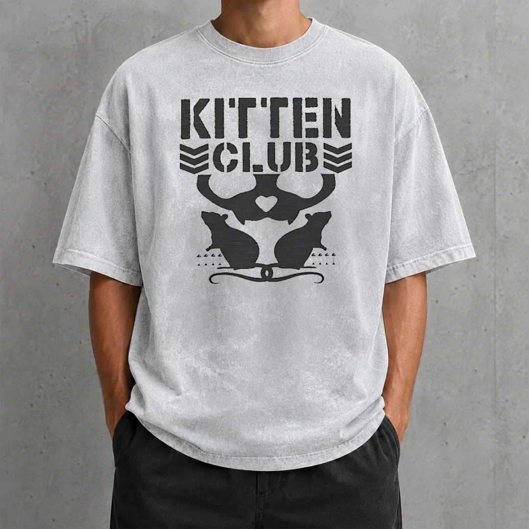 original-official-distressed-kitten-club-cat-lover-pet-washed-t-shirt Original Official Distressed Kitten Club Cat Lover Pet Washed T-Shirt