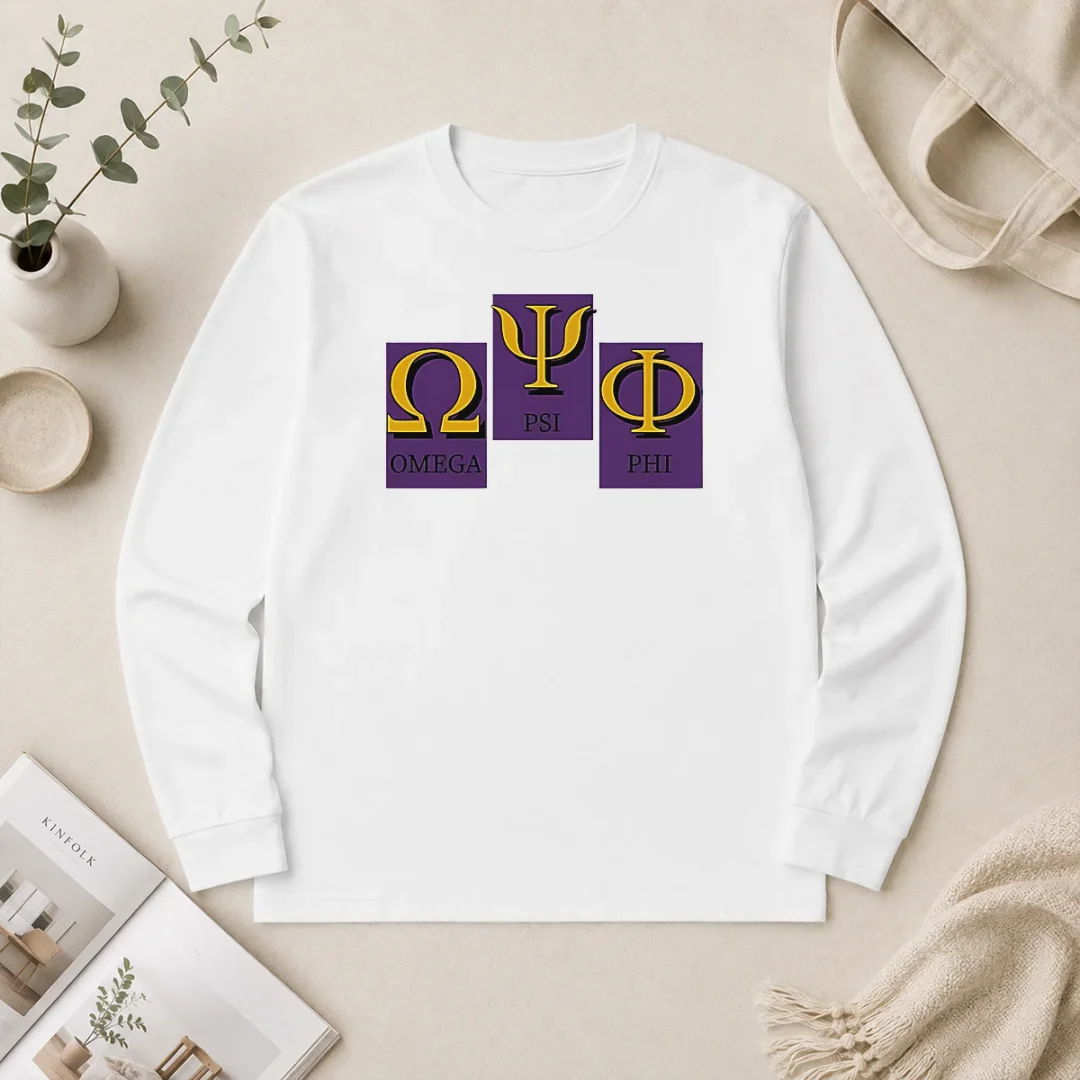 Original Omega PSI PHI Logo Long Sleeve Shirt Original Omega PSI PHI Logo Long Sleeve Shirt