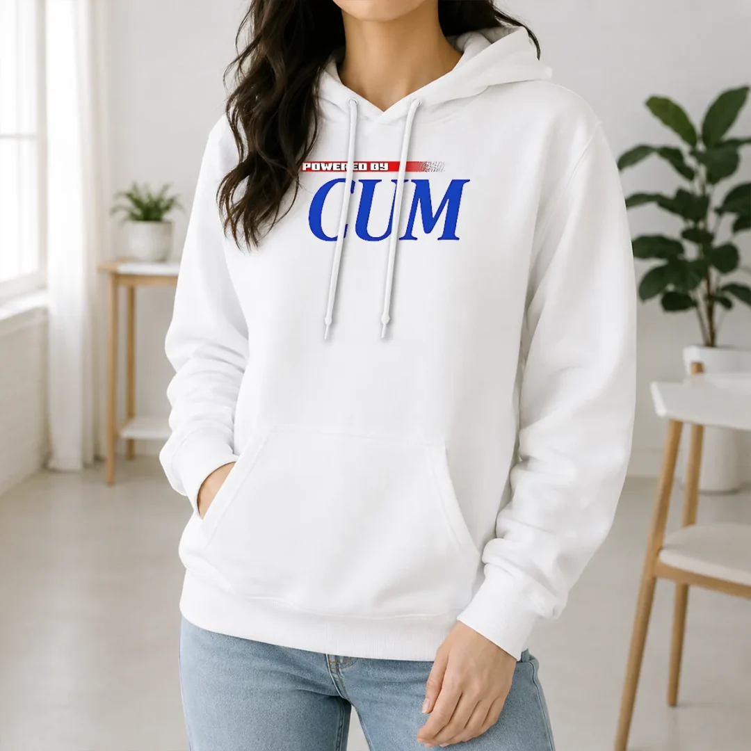 Original Powered By CUM Slogan Hoodie Original Powered By CUM Slogan Hoodie