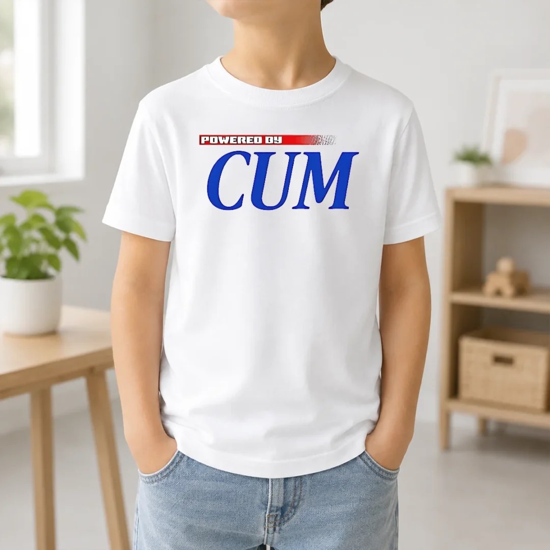 Original Powered By CUM Slogan Kids T Shirt Original Powered By CUM Slogan Kids T-Shirt
