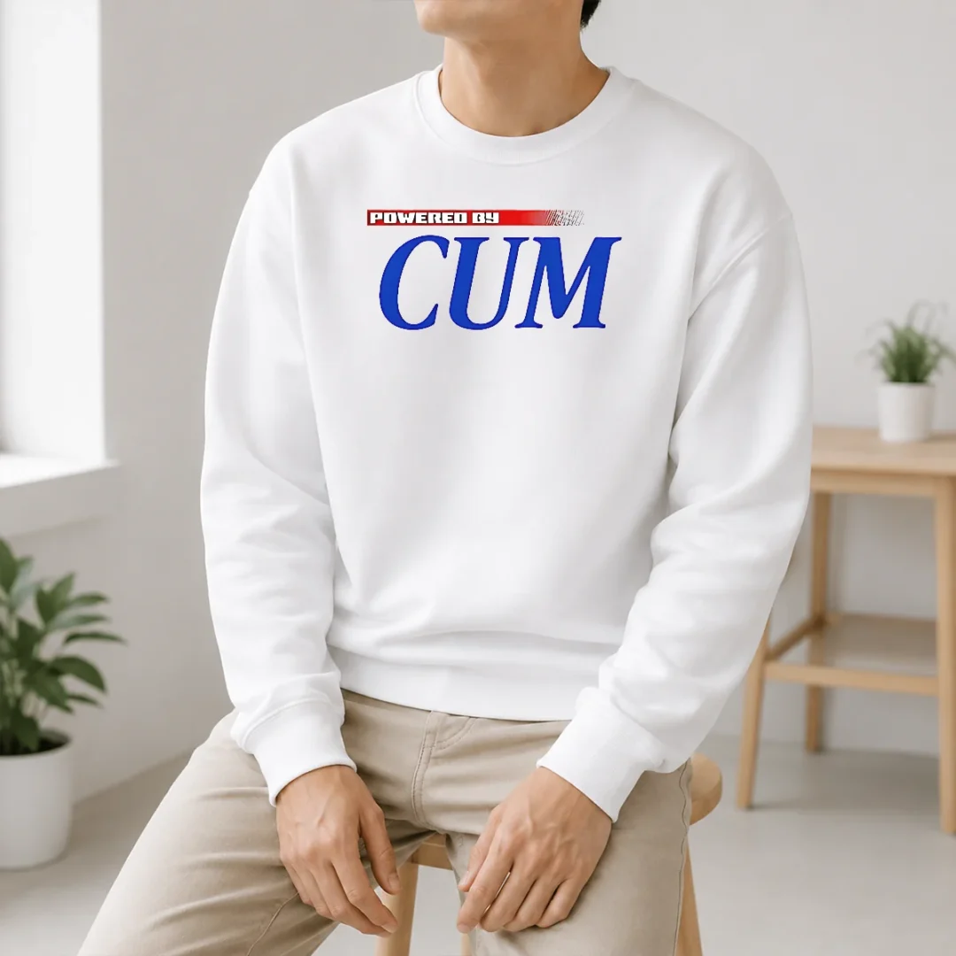 Original Powered By CUM Slogan Sweater Original Powered By CUM Slogan Sweater