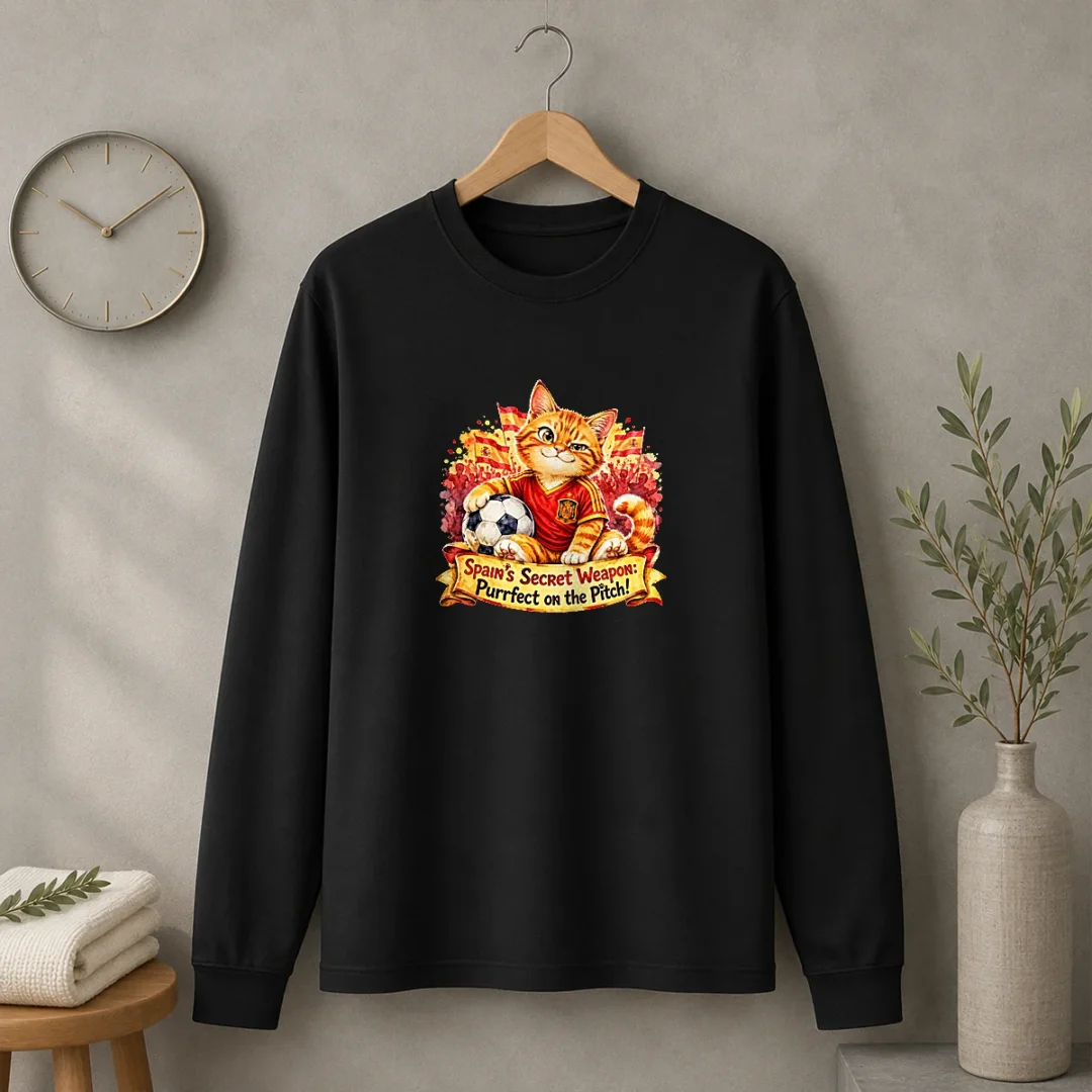 original-spain-soccer-cat-meme-watercolor-long-sleeve-shirt Original Spain Soccer Cat Meme Watercolor Long Sleeve Shirt