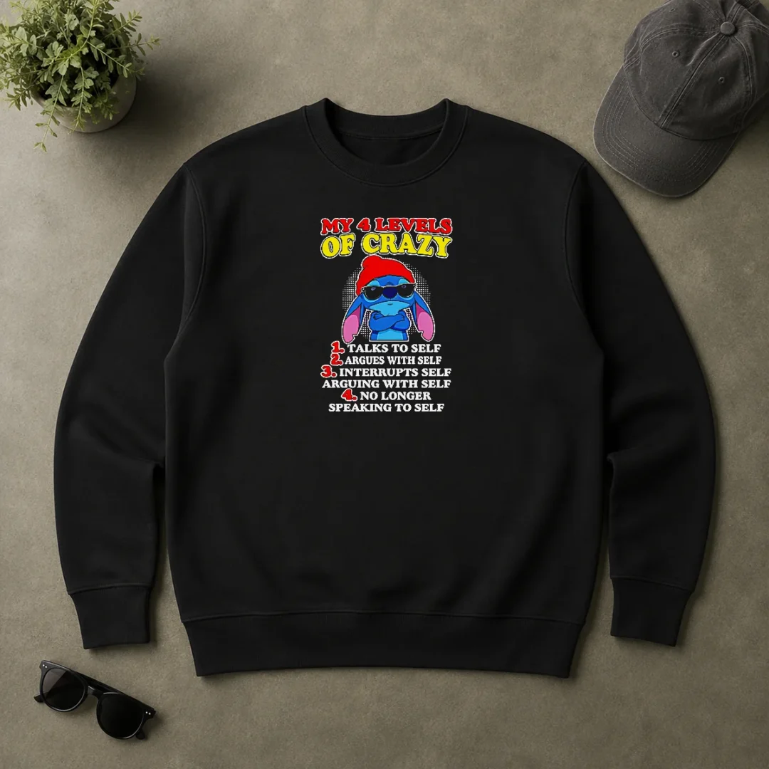 Original Stitch Lilo And Stitch My 4 Levels Of Crazy Talks To Self Argues With Self Sweater Original Stitch Lilo And Stitch My 4 Levels Of Crazy Talks To Self Argues With Self Sweater