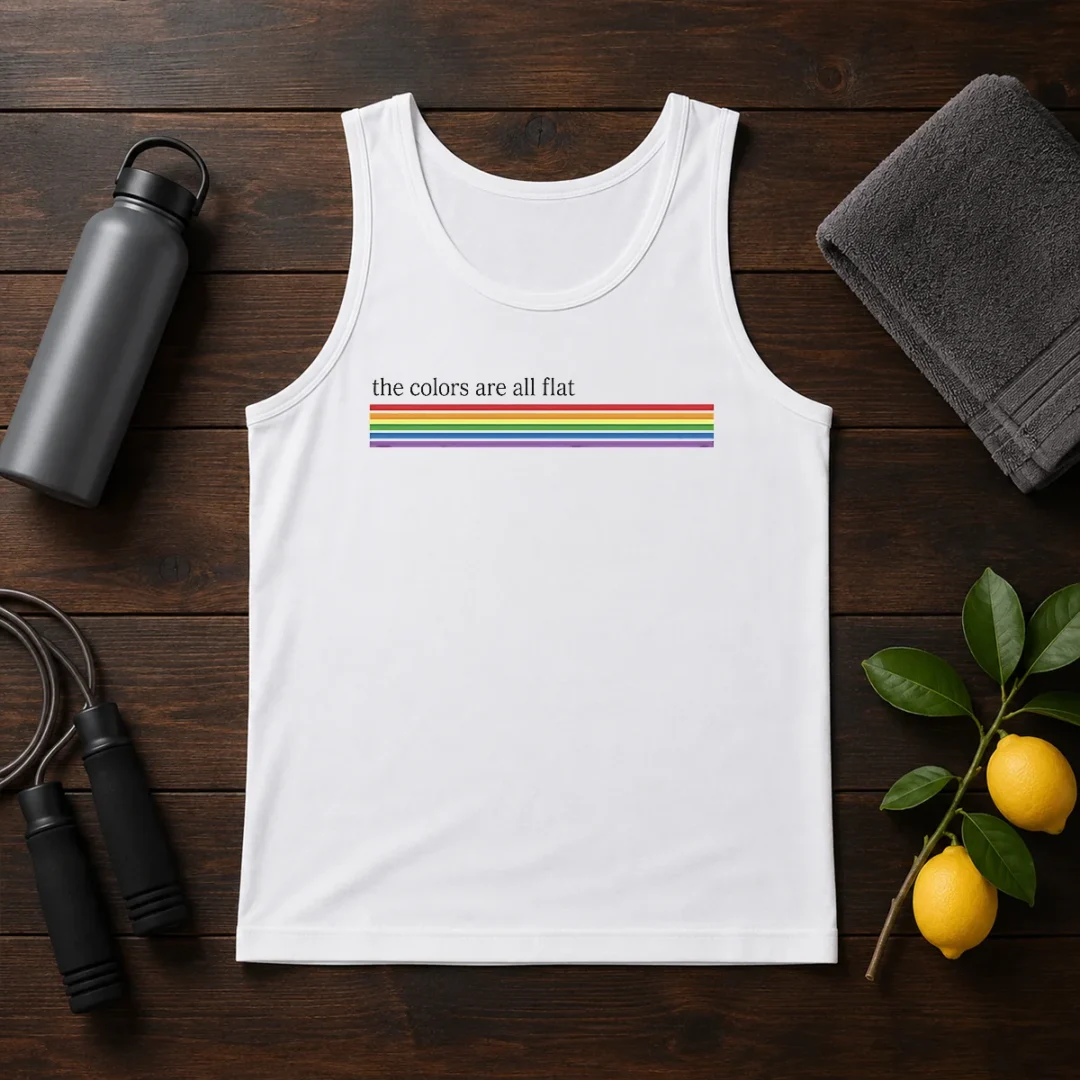 original-the-colors-are-all-flat-rainbow-pride-lgbtq-pride-tank-top-1 Original The Colors Are All Flat Rainbow Pride LGBTQ Pride Tank Top