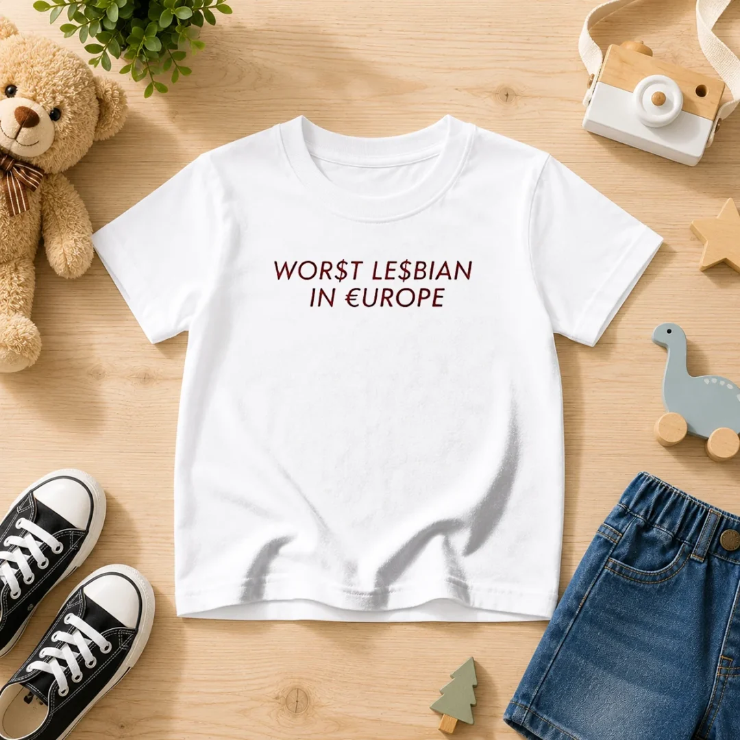 original-worst-lesbian-in-europe-funny-slogan-lgbtq-kids-t-shirt-kid-t-shirt Original Worst Lesbian In Europe Funny Slogan LGBTQ Kids T-Shirt