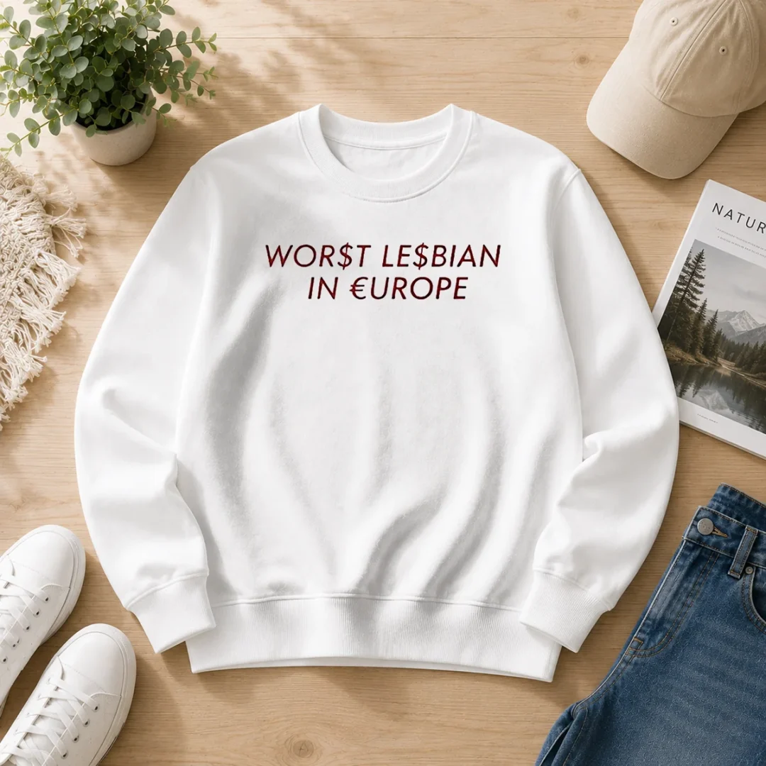 original-worst-lesbian-in-europe-funny-slogan-lgbtq-sweater Original Worst Lesbian In Europe Funny Slogan LGBTQ Sweater