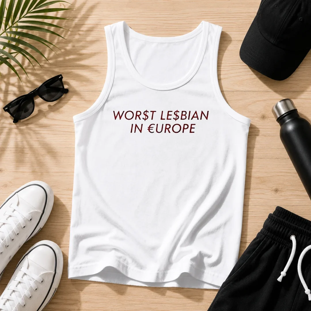 original-worst-lesbian-in-europe-funny-slogan-lgbtq-tank-top Original Worst Lesbian In Europe Funny Slogan LGBTQ Tank Top