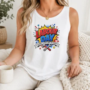 Nice Top Pop Art Comic Labour Day Celebrate Workers Tank Top