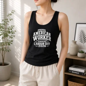 Hot Official Labour Day Proud American Worker Silhouette (2) Tank Top