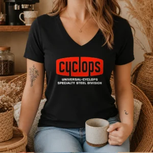 Official Universal Cyclops Specialty Steel Division Logo V-Neck Shirt