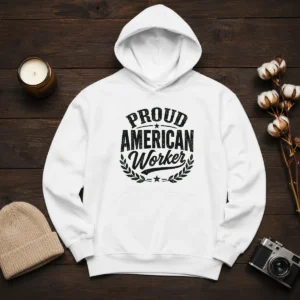 Official Labour Day Proud American Worker Silhouette Hoodie