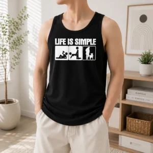 Premium Life Is Simple Drinking Dog Funny Beer Patrol Police K9 Tank Top