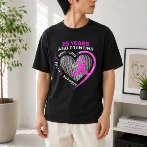 Hot Premium 25 Years And Counting Hope Love Breast Cancer