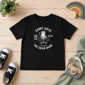 Pretty Top Some Days The Best Thing About My Job Is That The Chair Spins Geek Kids T-Shirt