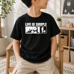 Premium Life Is Simple Drinking Dog Funny Beer Patrol Police K9 Kids T-Shirt