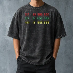 Official Time Machine Three Dates Geek Washed T-Shirt