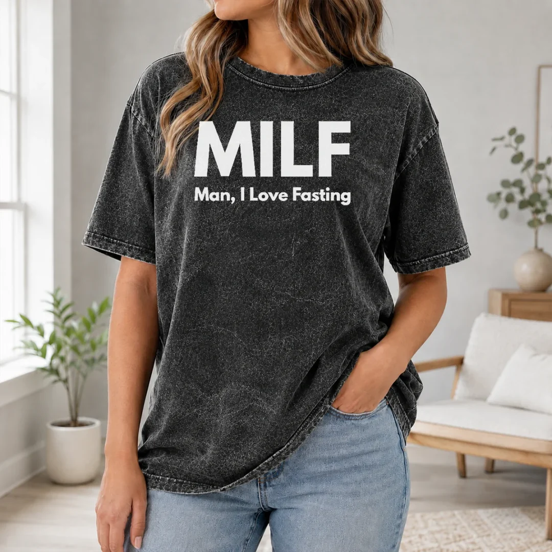 Premium Awesome Milf Man I Love Fasting Diet Washed T Shirt Premium Awesome Milf Man I Love Fasting Diet Washed T-Shirt