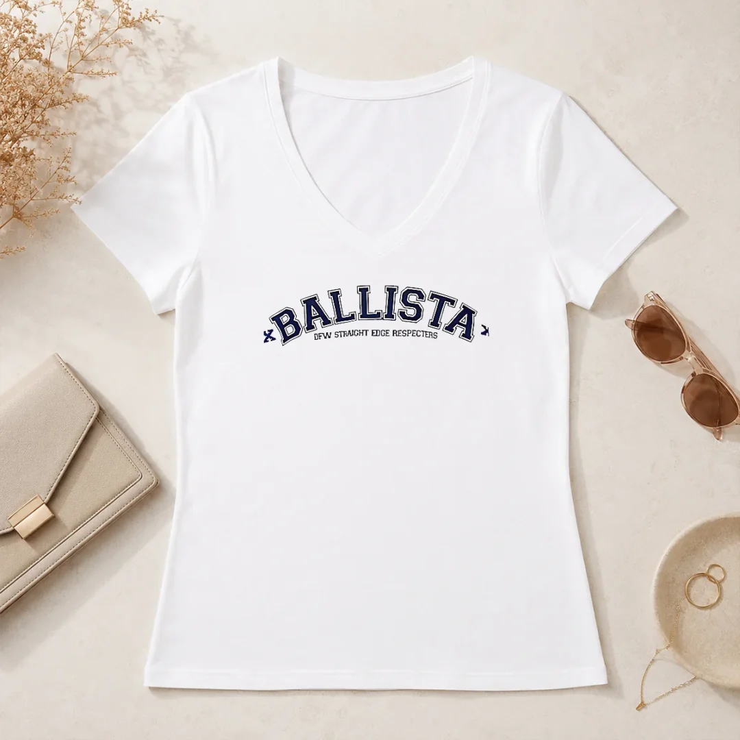 Premium Ballista DFW Straight Edge Respecters Hardcore V Neck Shirt Premium Ballista DFW Straight Edge Respecters Hardcore V-Neck Shirt
