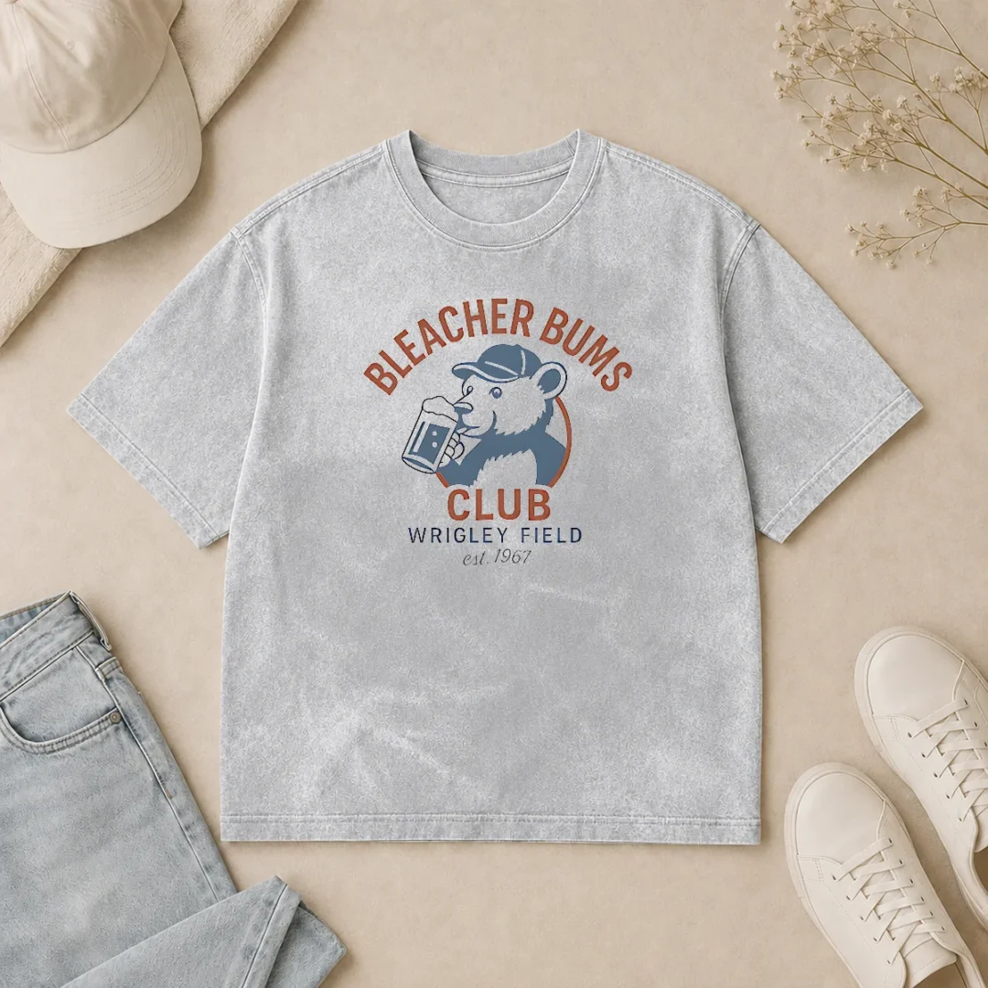 Premium Bleacher Bums Club Wrigley Field Est 1967 Washed T Shirt Premium Bleacher Bums Club Wrigley Field Est 1967 Washed T-Shirt