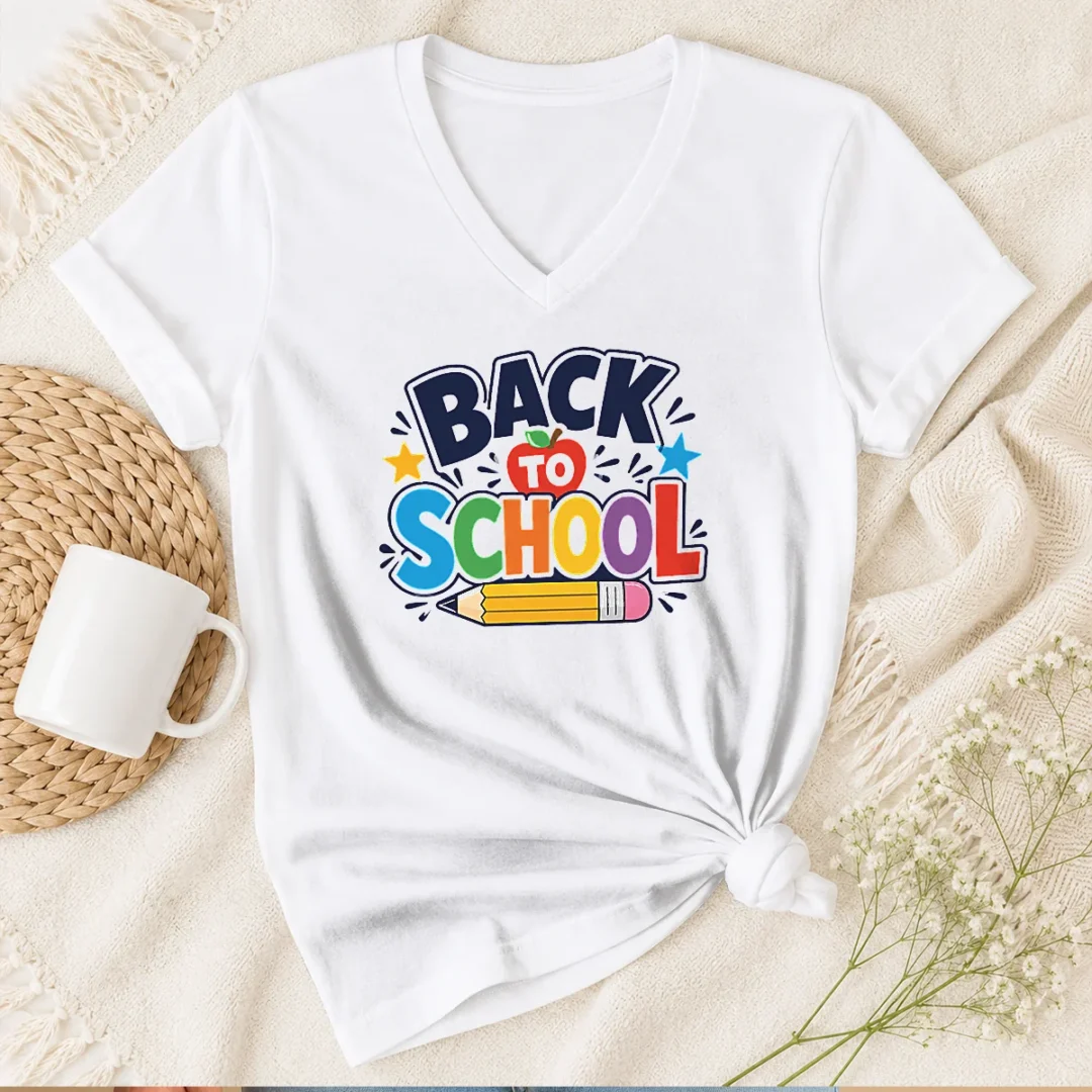 premium-bold-modern-back-to-school-orange-circle-v-neck-shirt Premium Bold Modern Back To School Orange Circle V-Neck Shirt