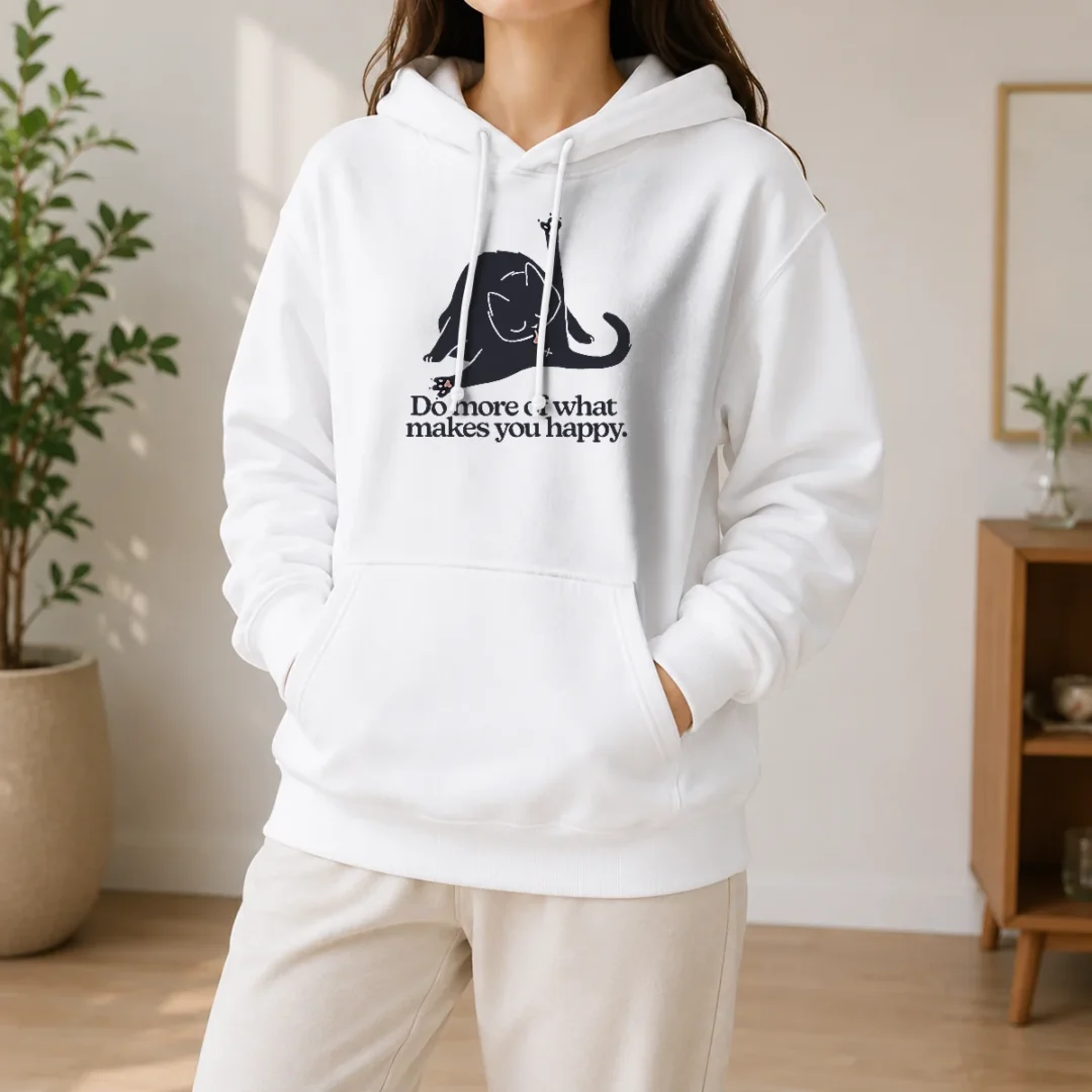 premium-do-more-of-what-makes-you-happy-black-cat-hoodie Premium Do More Of What Makes You Happy Black Cat Hoodie