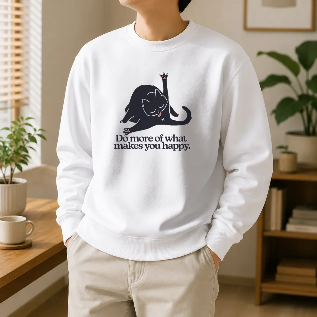 premium-do-more-of-what-makes-you-happy-black-cat-sweater Premium Do More Of What Makes You Happy Black Cat Sweater
