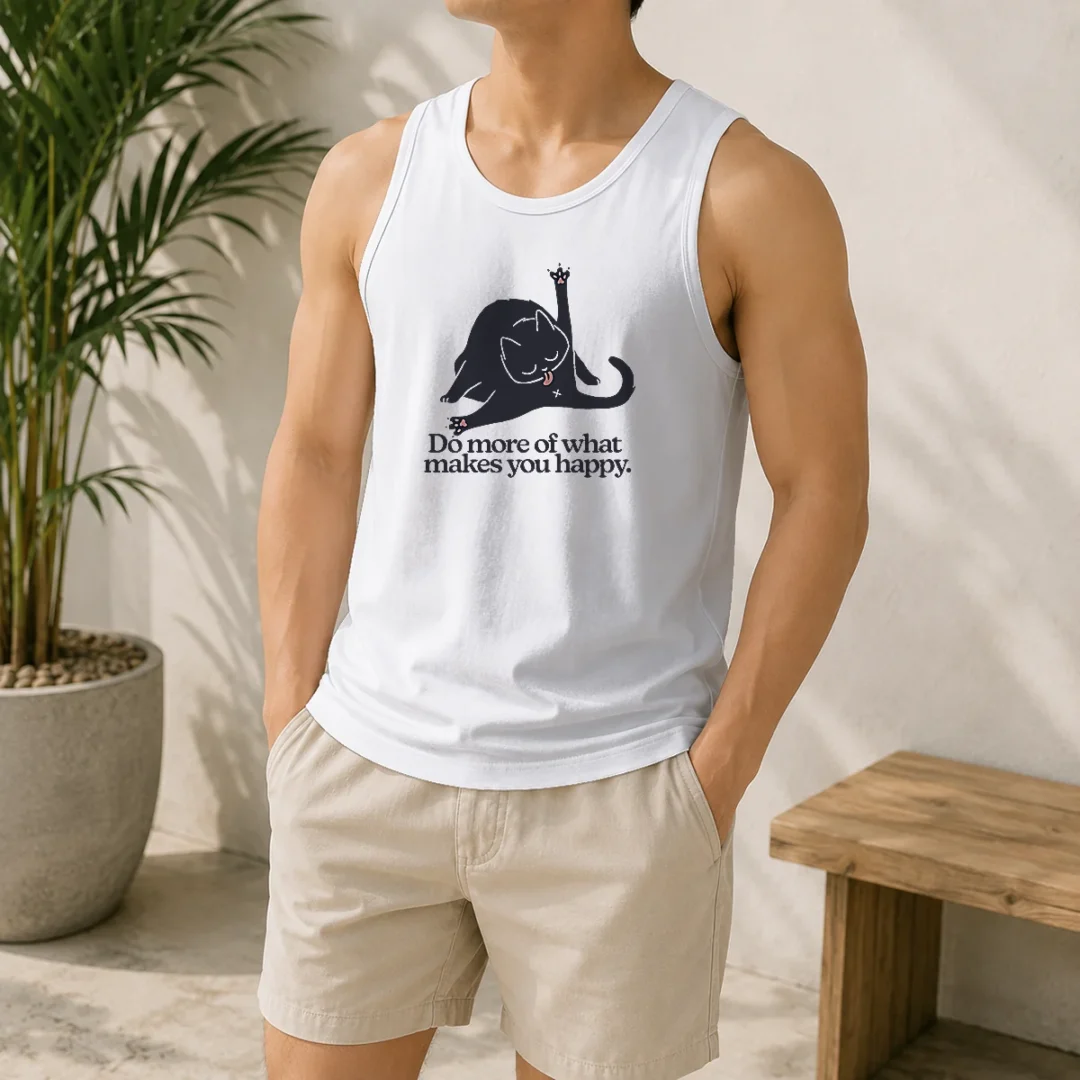 premium-do-more-of-what-makes-you-happy-black-cat-tank-top Premium Do More Of What Makes You Happy Black Cat Tank Top
