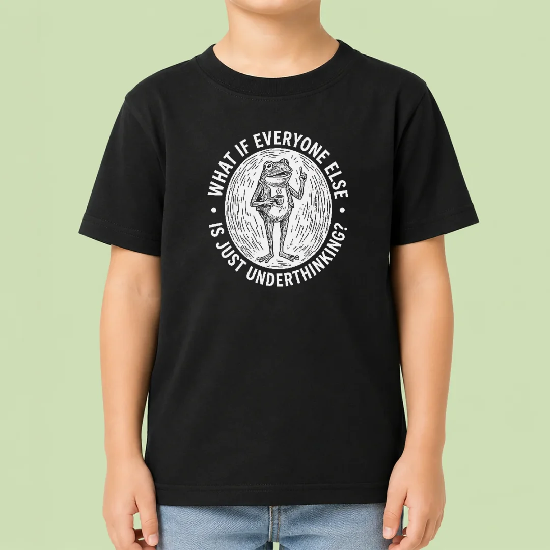 premium-funny-what-if-everyone-else-is-just-underthinking-frog-coffee-lover-kids-t-shirt Premium Funny What If Everyone Else Is Just Underthinking Frog Coffee Lover Kids T-Shirt
