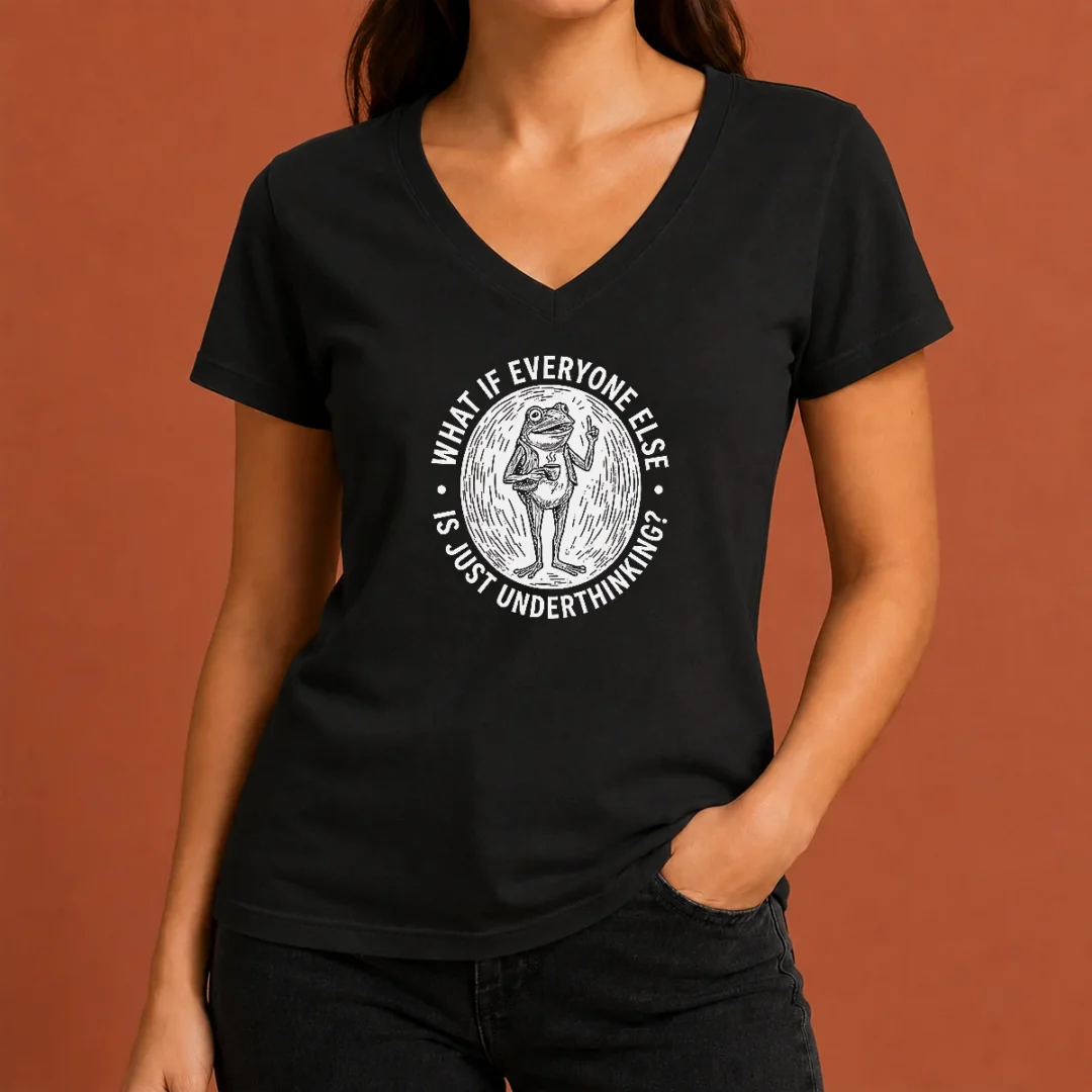 premium-funny-what-if-everyone-else-is-just-underthinking-frog-coffee-lover-v-neck-shirt Premium Funny What If Everyone Else Is Just Underthinking Frog Coffee Lover V-Neck Shirt