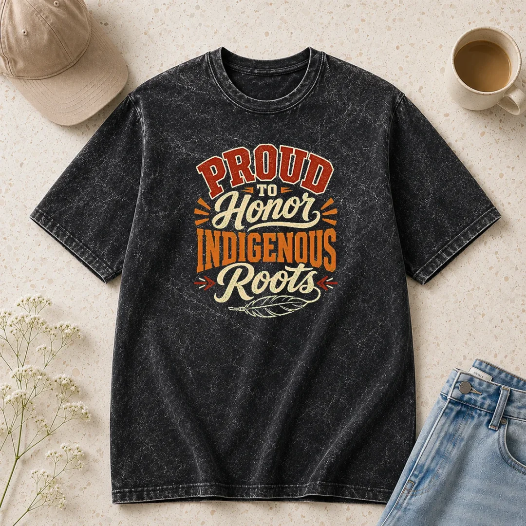 premium-good-celebrate-indigenous-peoples-day-with-typography-washed-t-shirt Premium Good Celebrate Indigenous Peoples Day With Typography Washed T-Shirt