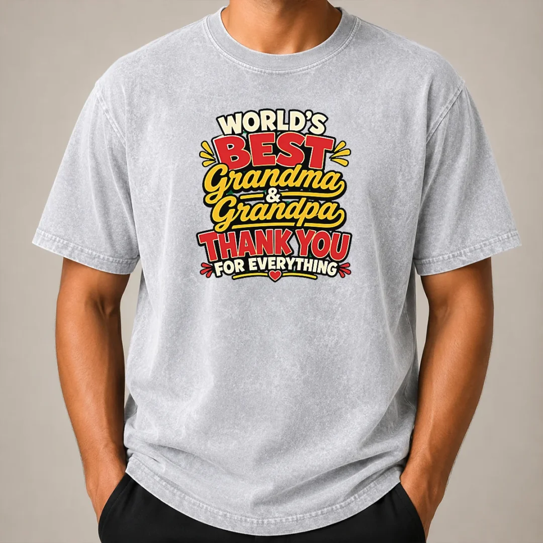 Premium Good Grandparents Day Thank You Cartoon For Family Gifts Washed T Shirt Premium Good Grandparents Day Thank You Cartoon For Family Gifts Washed T-Shirt