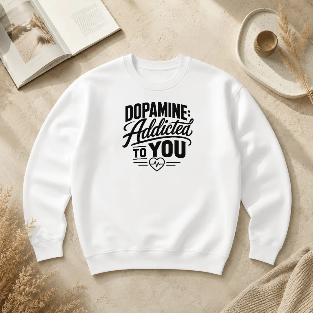 Premium Hot Dopamine Addicted To You Line Art Romance Sweater Premium Hot Dopamine Addicted To You Line Art Romance Sweater