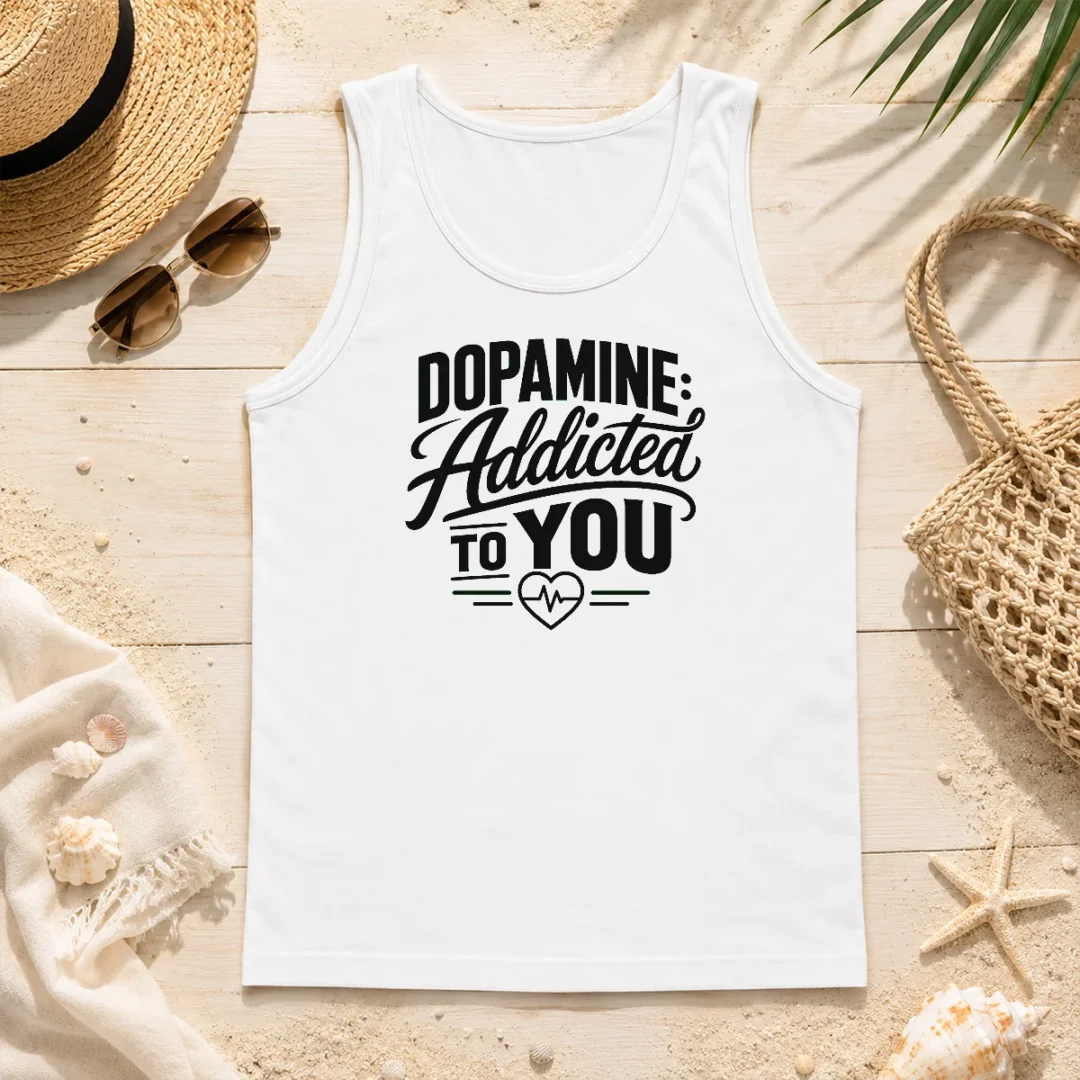 Premium Hot Dopamine Addicted To You Line Art Romance Tank Top Premium Hot Dopamine Addicted To You Line Art Romance Tank Top