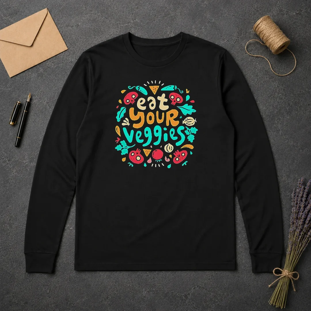Premium Hot Eat Your Veggies Healthy Eating Vegetables Long Sleeve Shirt Premium Hot Eat Your Veggies Healthy Eating Vegetables Long Sleeve Shirt