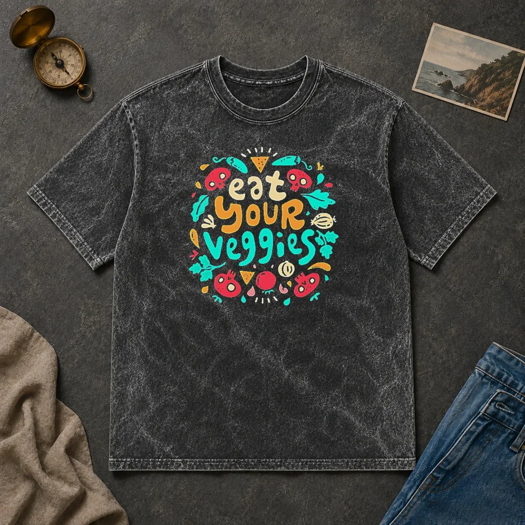 Premium Hot Eat Your Veggies Healthy Eating Vegetables Washed T Shirt Premium Hot Eat Your Veggies Healthy Eating Vegetables Washed T-Shirt
