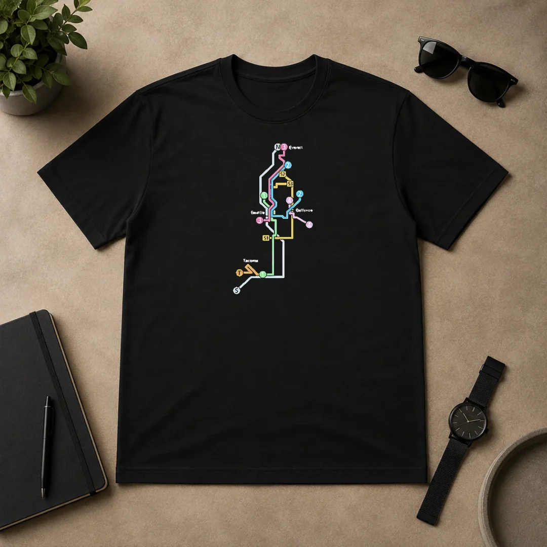 Premium Hot Seattle Tacoma Everett And Bellevue Transit Map t shirt Premium Hot Seattle Tacoma Everett And Bellevue Transit Map