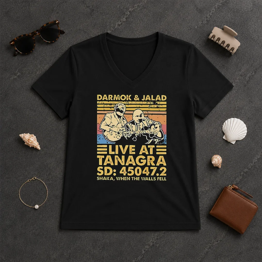 Premium Hot Vintage Darmok And Jalad Live At Tanagra Shaka When The Walls Fell V Neck Shirt Premium Hot Vintage Darmok And Jalad Live At Tanagra Shaka When The Walls Fell V-Neck Shirt