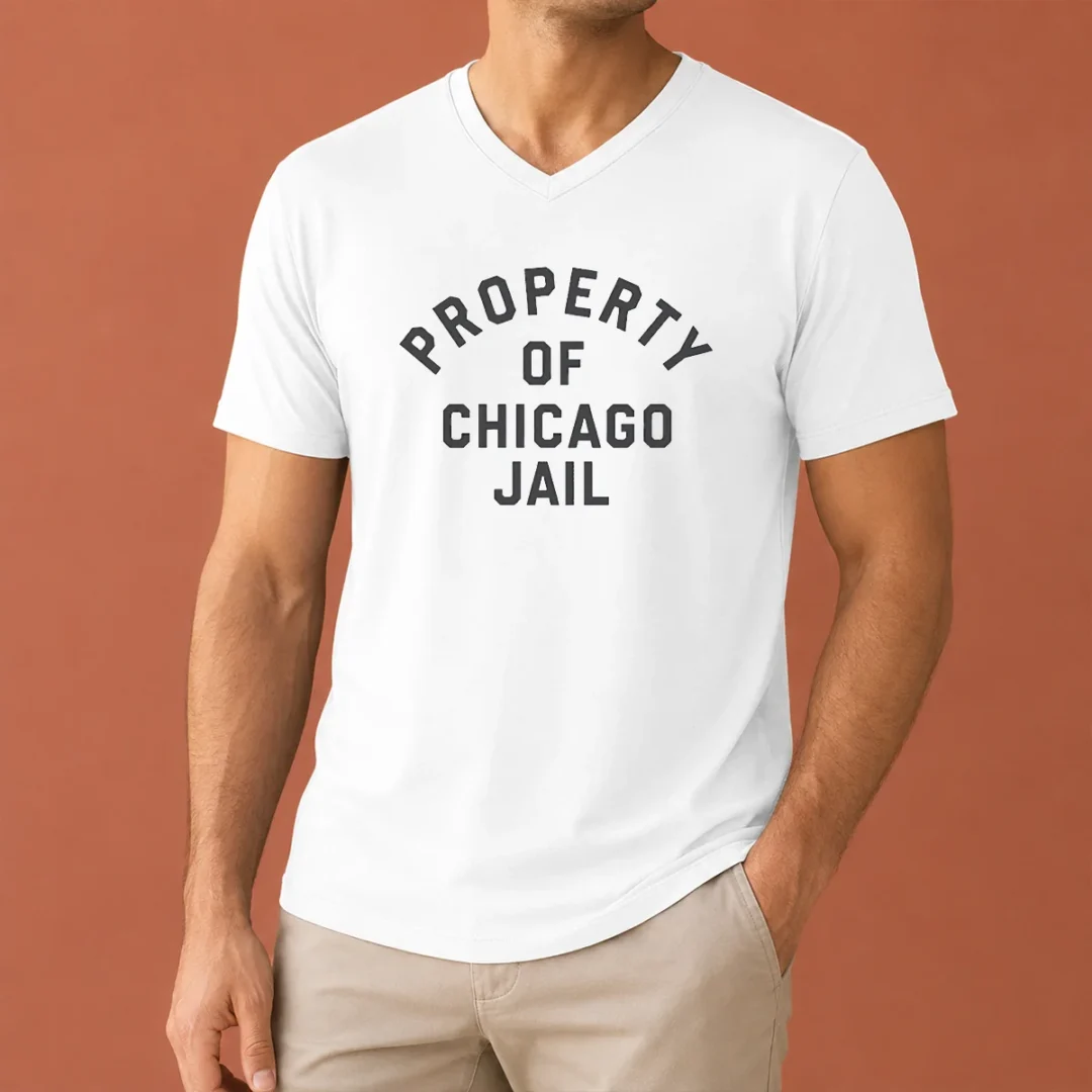 premium-nice-property-of-chicago-jail-prison-funny-novelty-v-neck-shirt Premium Nice Property Of Chicago Jail Prison Funny Novelty V-Neck Shirt